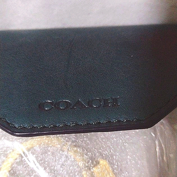 Coach Green Leather Wallet Brown Leather 🗝️ Ring - Picture 5 of 14